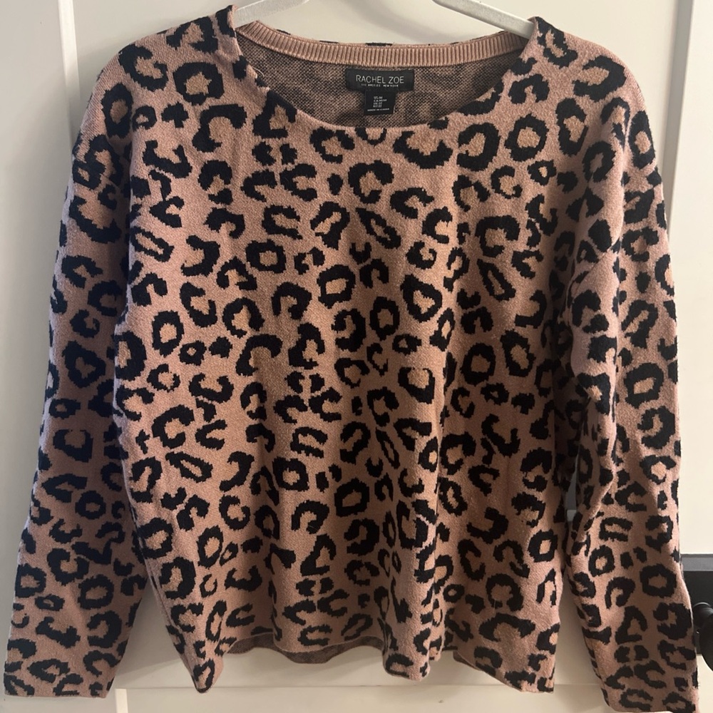 Rachel Zoe Leopard Print Sweater - Medium